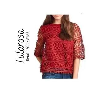 NWOT Tularosa Pom Pom Trimmed Blouse